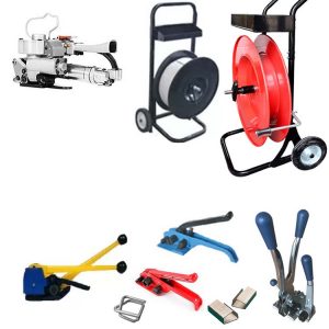 Cintadeira a bateria TES PRO 12-16mm (1/2″-5/8″) para fita PP/PET, inclui 2 baterias e carregador