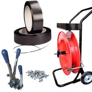 Kit de cintagem em polipropileno PPST13 com fita PP 12 mm, selos, carro de cintagem
