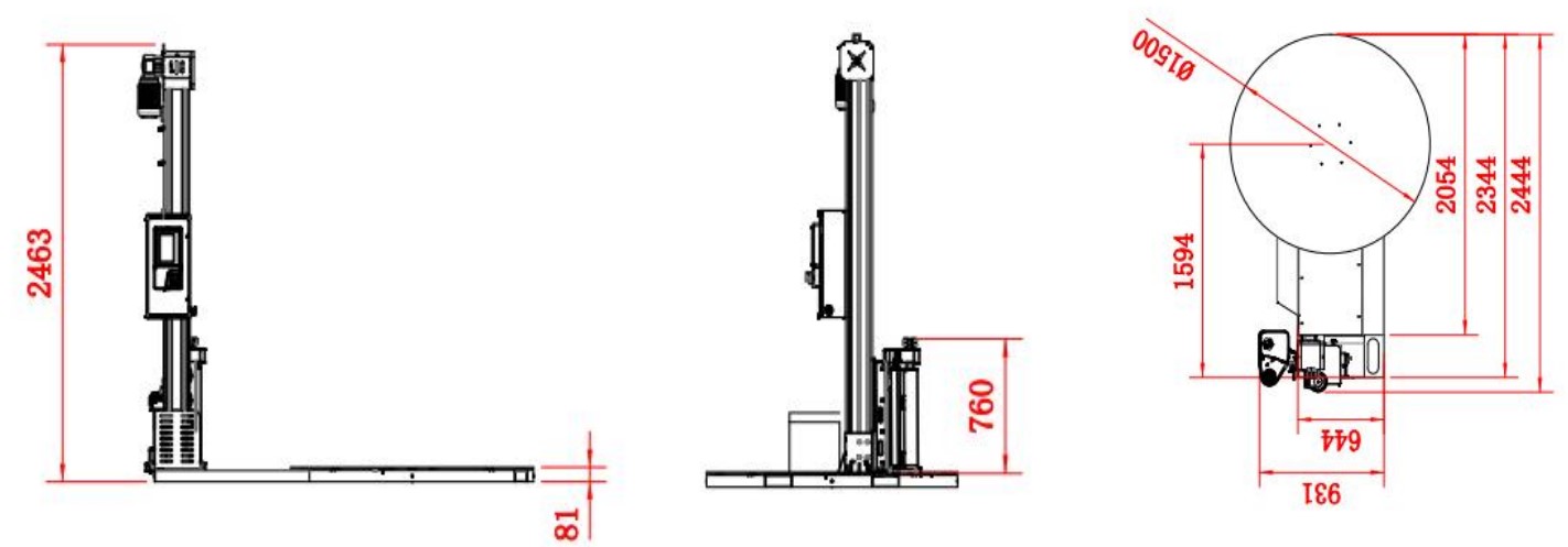Planta da máquina de envolver paletes SMARTWRAP X2