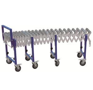 Transportador de rolos extensível em aço inoxidável