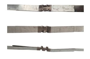 Fivelas metálicas para cintagem 16 × 40 mm com tensionador e selador manuais